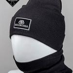 Комплект (шапка+хомут) Balenciaga, черный 042022400-200