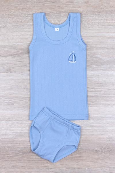 Подивитись Комплект дитячий труси + майка, блакитний 120208309-026 Комплект дитячий труси + майка, блакитний 120208309-026