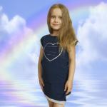Блуза дитяча, синя зі сріблом 010088111-213