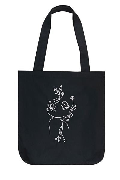 Эко сумка с вышивкой, черная 800946241-002