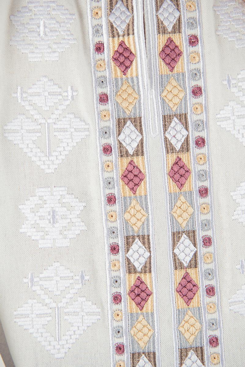 Вышиванка для девочек, молочная 010433193-035