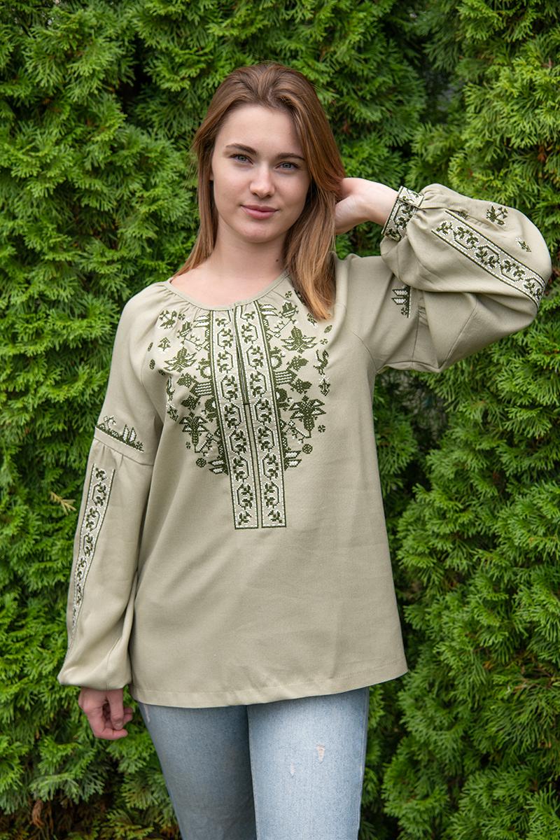 Вишиванка жіноча, оливкова 301056193-125