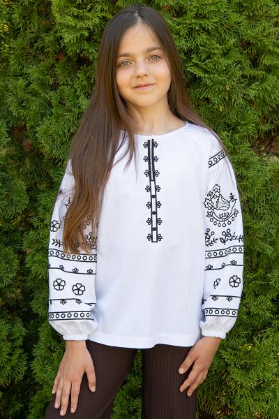 Вишиванка для дівчаток, біла 010447193-001