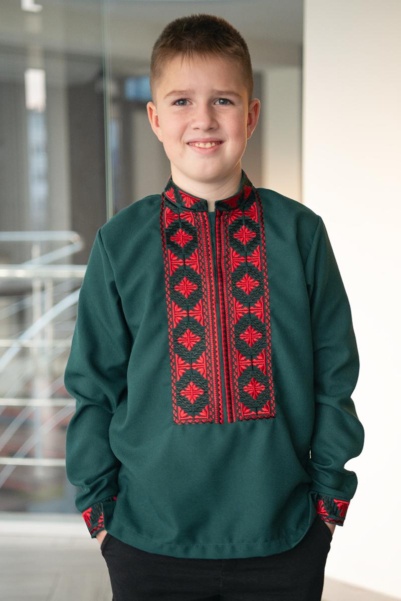 Вишиванка для хлопчиків, смарагдова 210524193-047