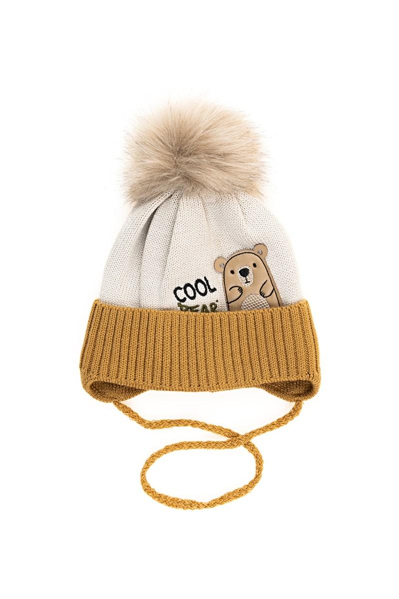 Зимова шапка для хлопчика, гірчична 047154650-032