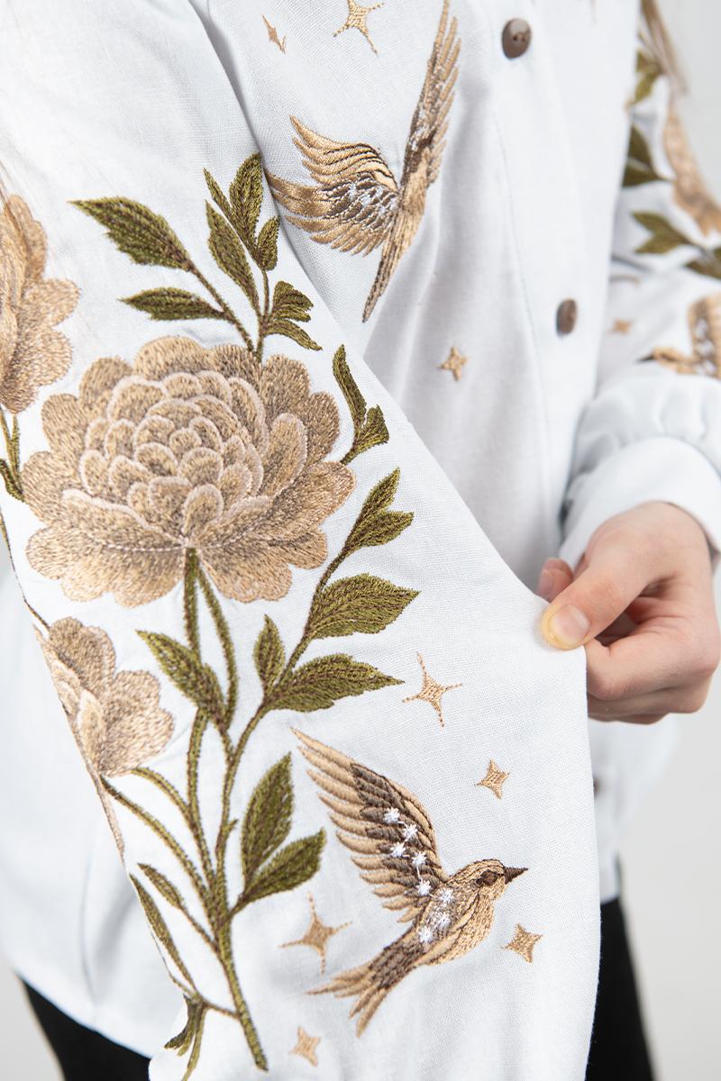 Вышиванка для девочек, белая 010441193-001