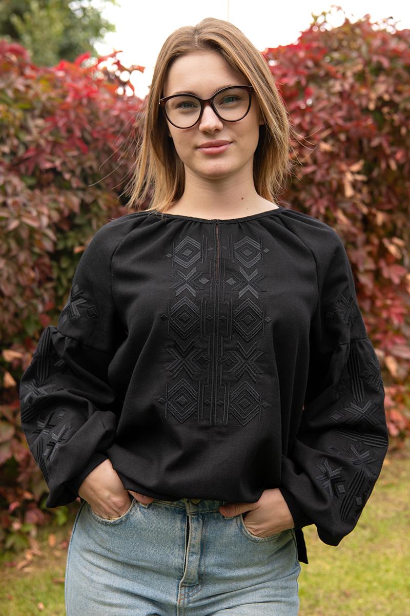 Вишиванка жіноча, чорна 301058193-002