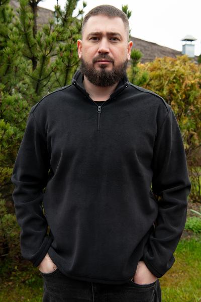 Флисовая кофта мужская, черная 480925903-002