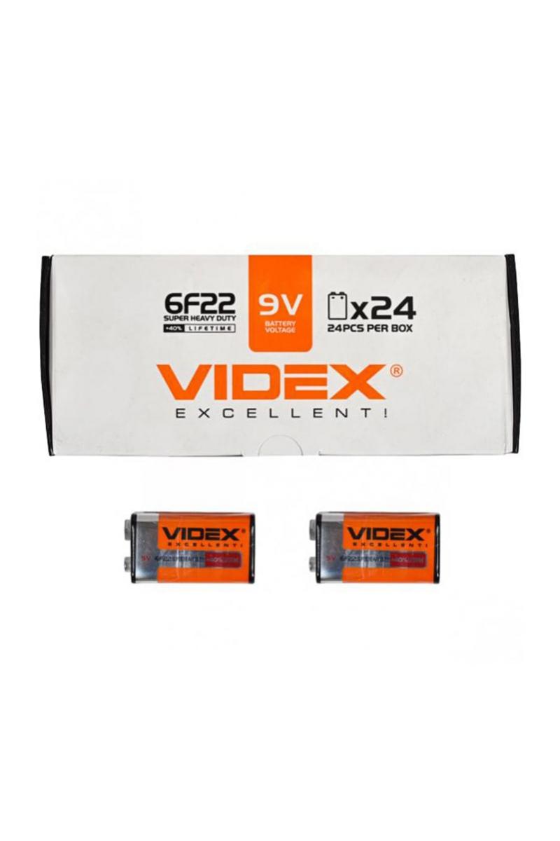 Батарейка крона VIDEX солевая 6F22, 808980900