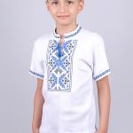 Вышиванка для мальчиков, белая с синей вышивкой 210475303-197