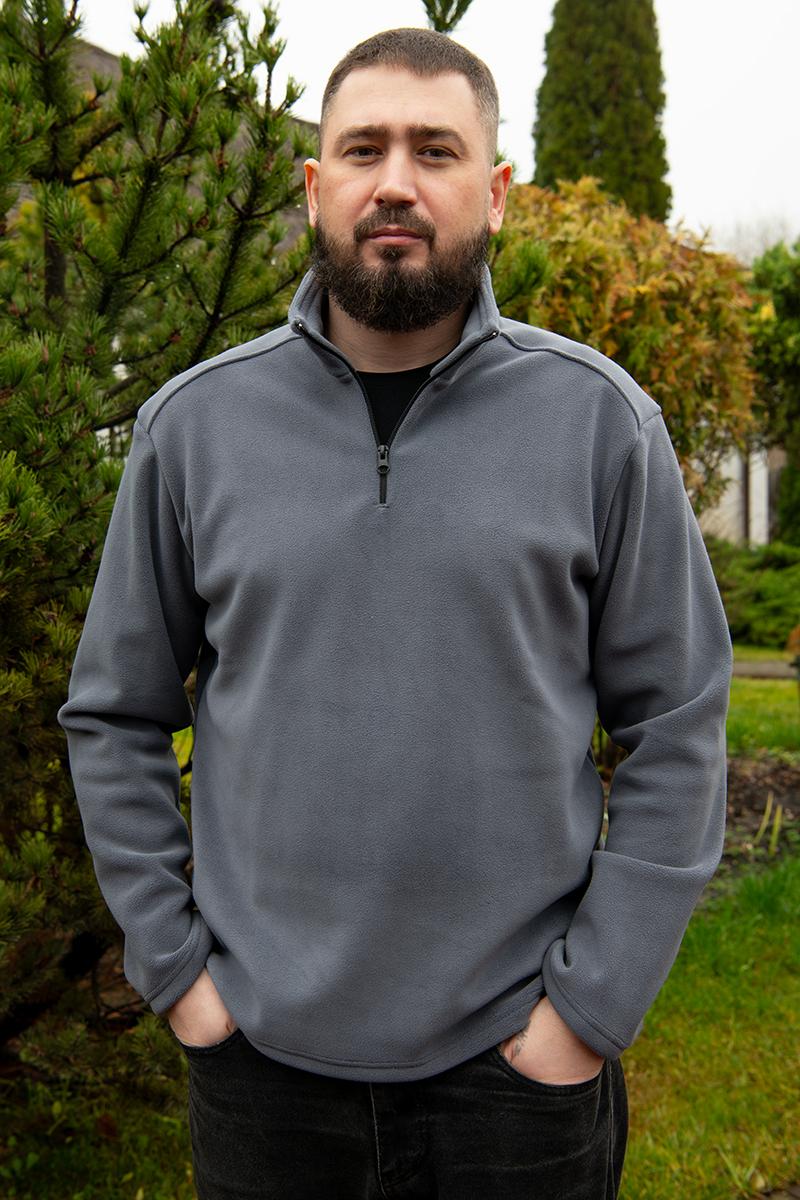 Флисовая кофта мужская, серая 480925903-023