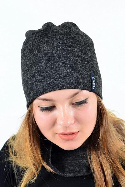 Шапка и хомут для девушек, черный 041801-002