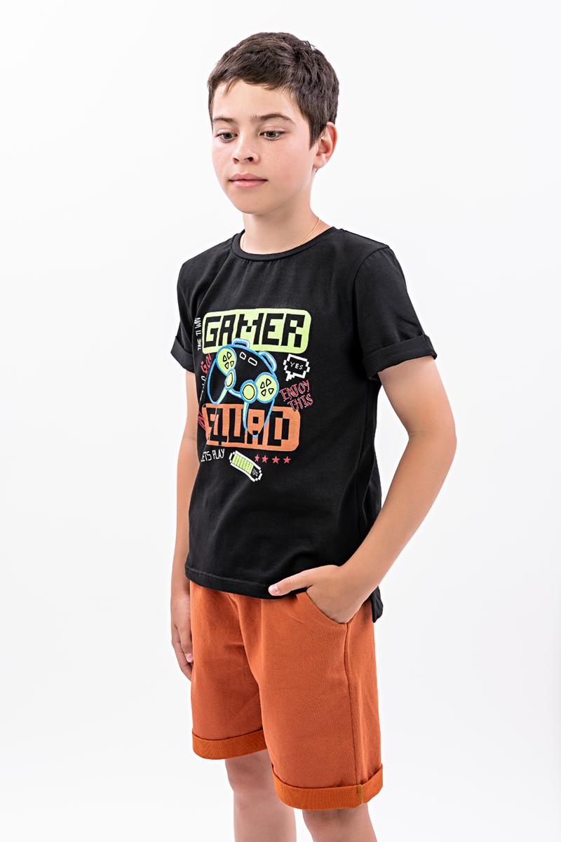 Костюм для мальчика футболка и шорты, коричневый 080470170-033