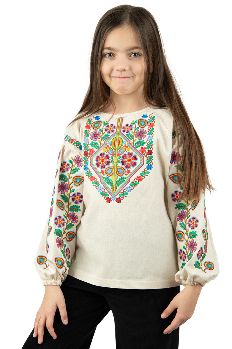 Вышиванка для девочек, натуральная 010439193-333