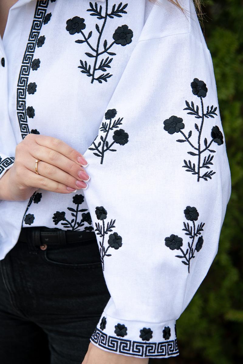 Женская рубашка с вышивкой, белая 301069193-001