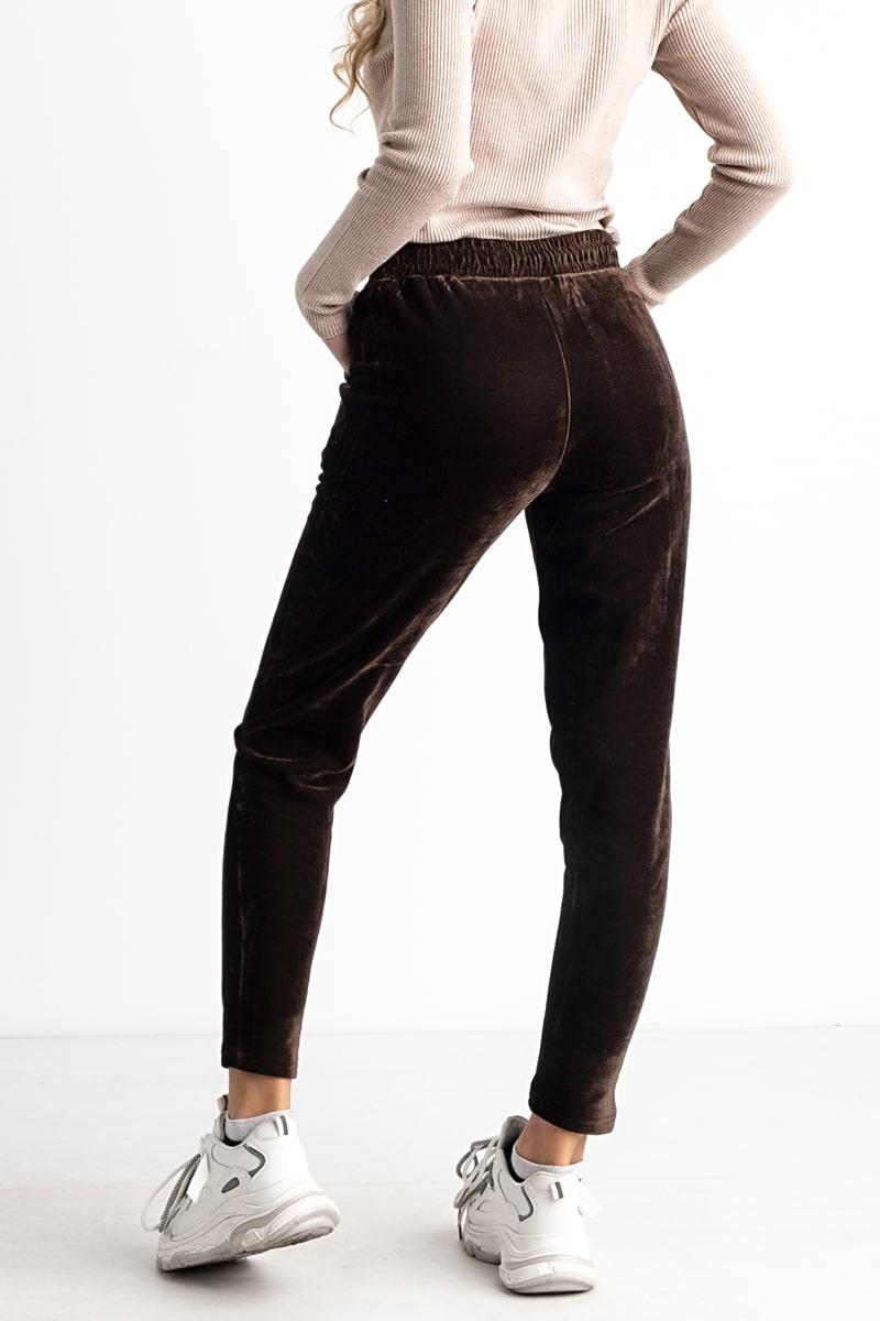 Женские спортивные брюки на меху, коричневые 311125968-033