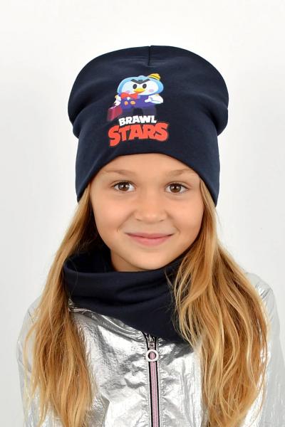 Шапка и хомут BRAWL STARS, темно-синий 041019-040