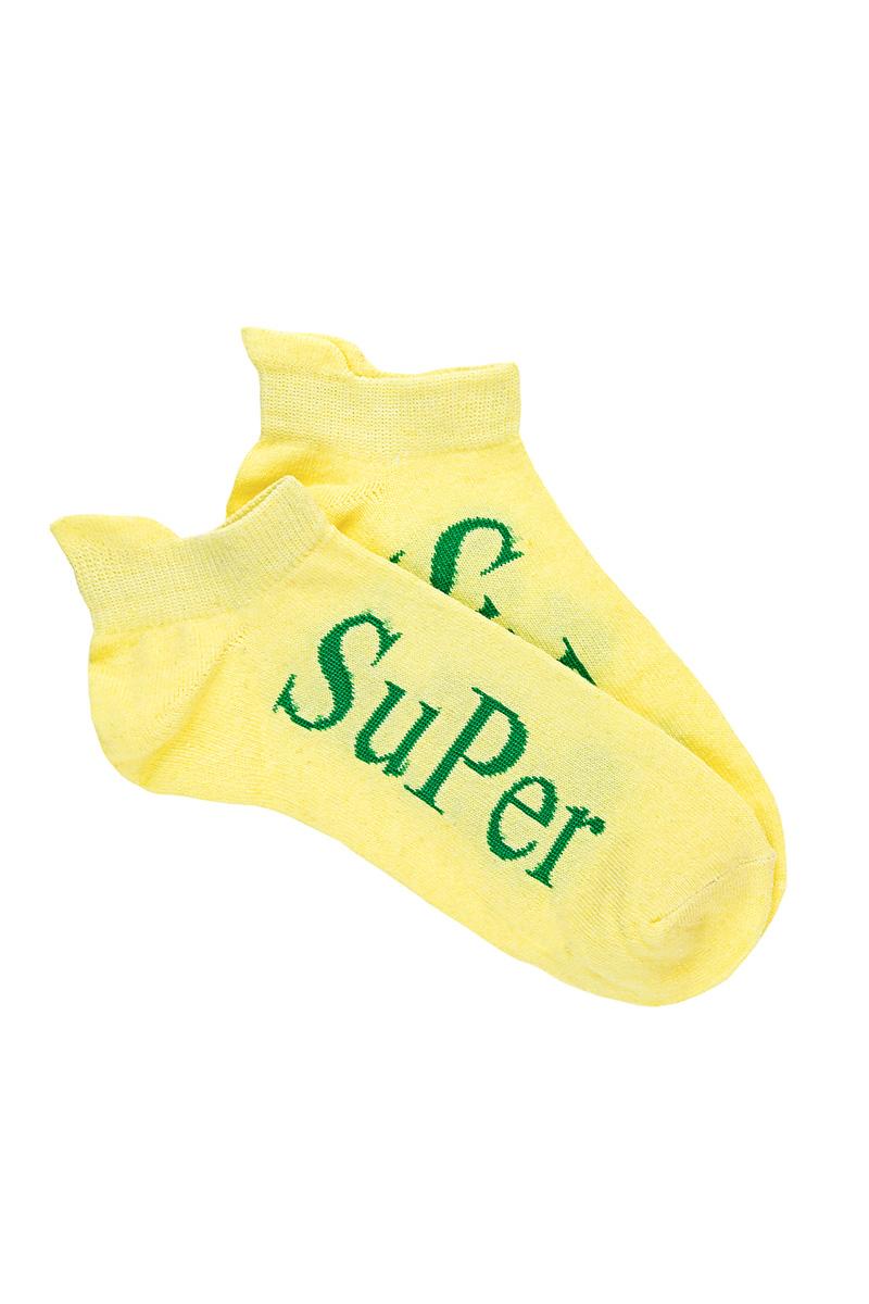 Носки женские укороченные, лимонные 600019105-012