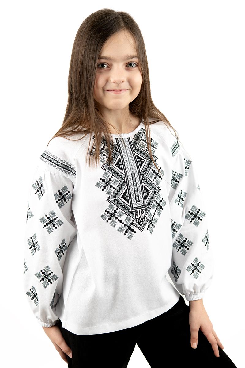Вишиванка для дівчаток, біла 010444193-001