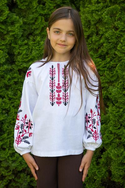 Вишиванка для дівчаток, біла 010450193-001