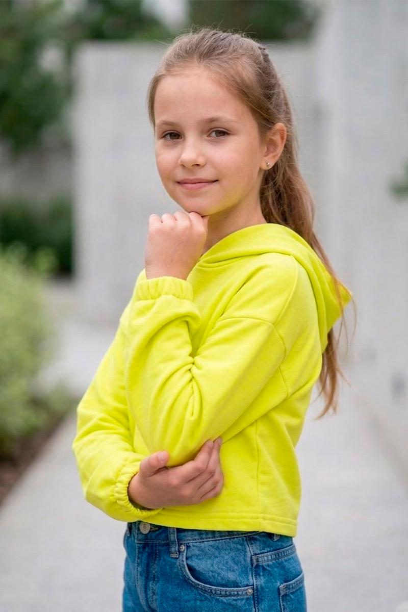 Худи для девочки, лимонный 230852170-013
