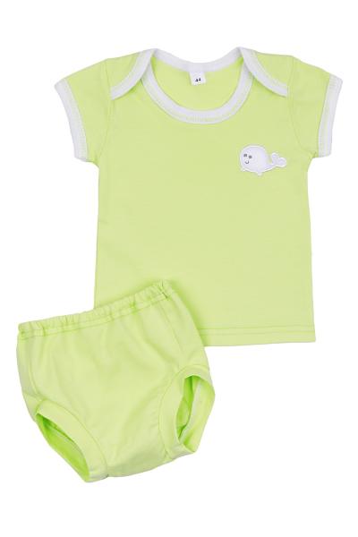 Комплект ясельний з вишивкою, салатовий 1200761111-028