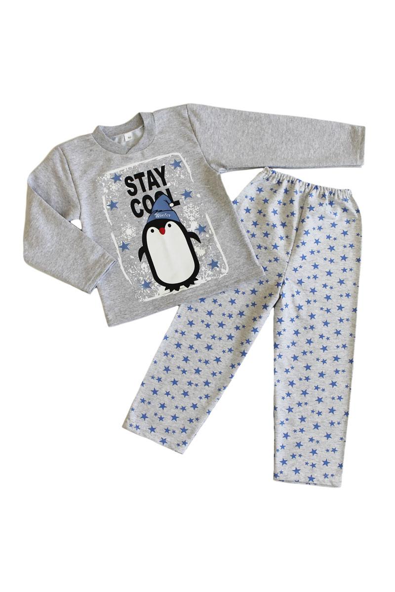 Пижама для мальчика, серый меланж 170168202-048