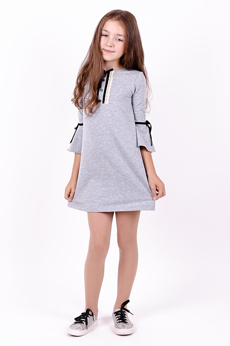 Сукня для дівчаток шкільна, сірий меланж 180660170-027