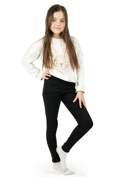 Джеггинсы для девочки, черные 030910143-002