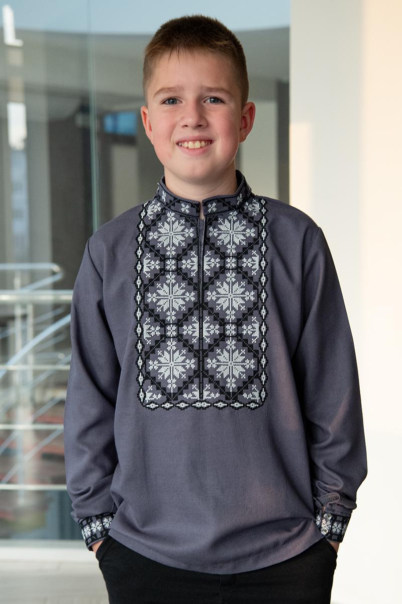 Вишиванка для хлопчиків, темно-сіра 210523193-044