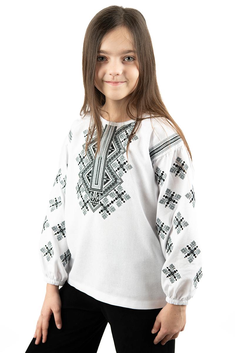Вишиванка для дівчаток, біла 010444193-001