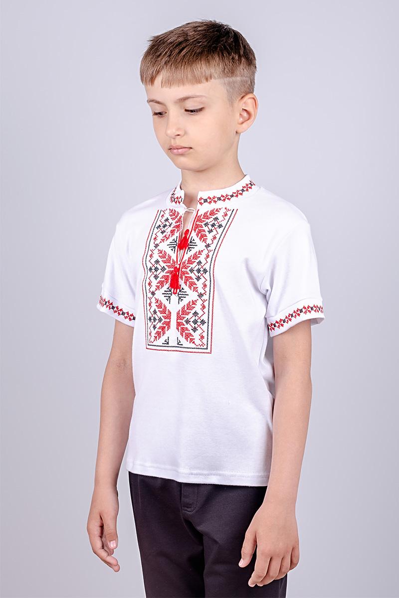 Вышиванка для мальчика, белая с красной вышивкой 210475303-198