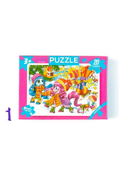 Пазлы детские 20 элементов15,5*11,5, розовые 8096100