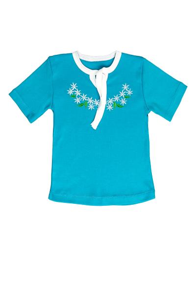 Блуза детская, бирюзовая 010381304-019