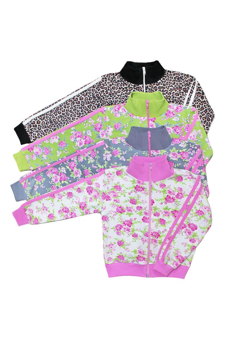 Куртка-бомбер детская, кремовая с розовыми вставками 050063209-075