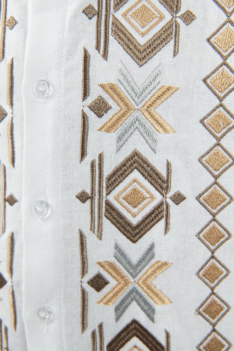 Рубашка-вышиванка для мальчиков, белая 210526193-001