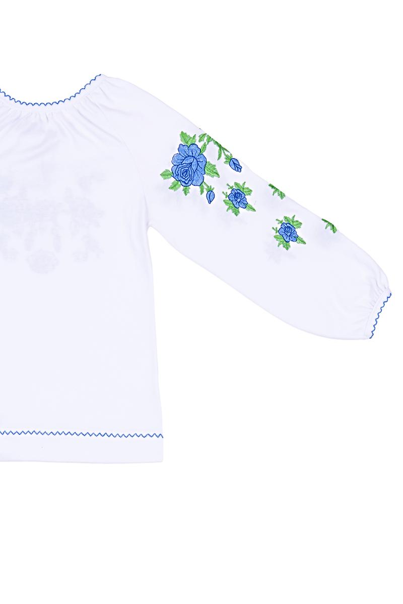 Вышиванка для девочек, белая с синей вышивкой 010561304 (2) 