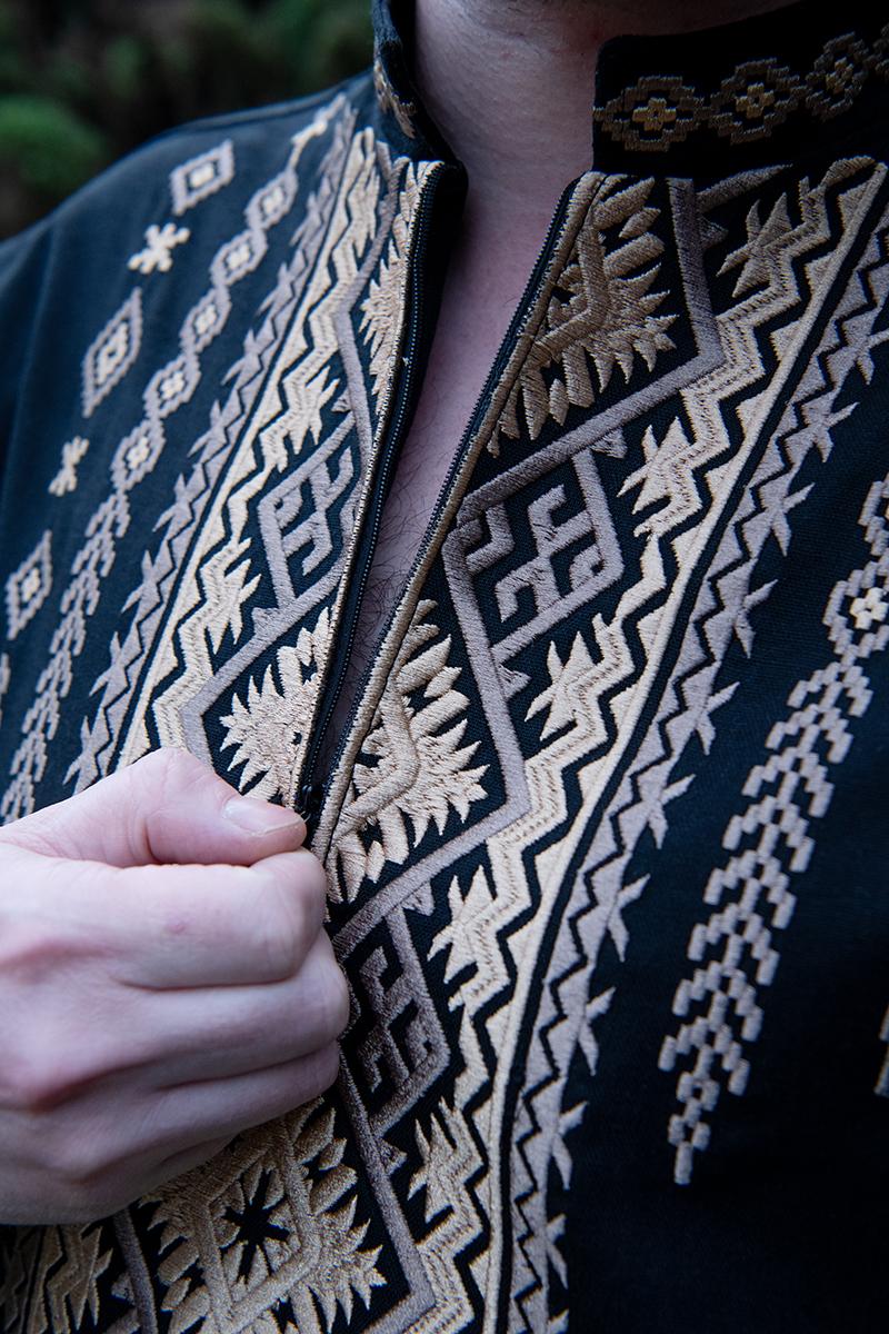 Вышиванка мужская, черная 470152193-002