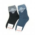 Шкарпетки жіночі високі на махрі, темно-сині 600777-040