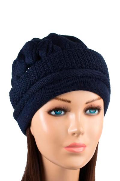 Шапка жіноча зимова, темно-синя 043100900-040