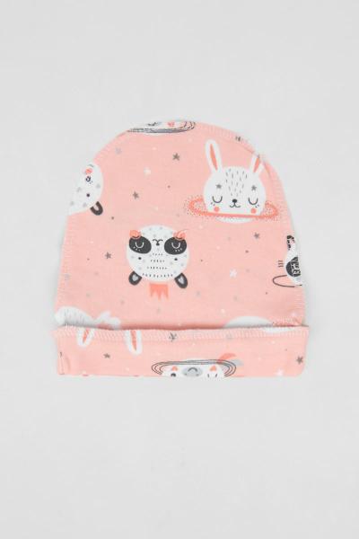 Шапочка для новорожденных, розовая 040104305-005