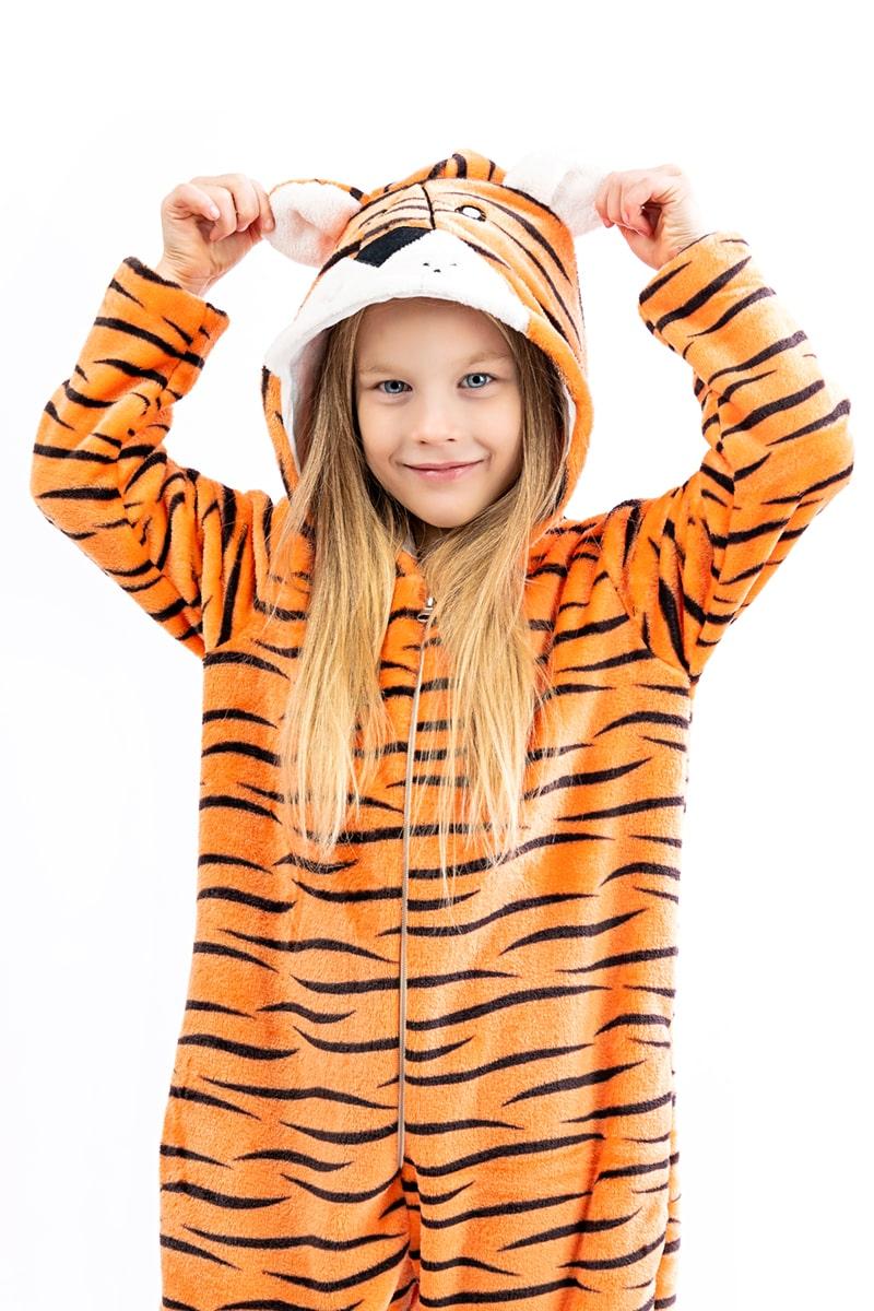 Кигуруми детский и подростковый Тигр, оранжевый 502013505-014