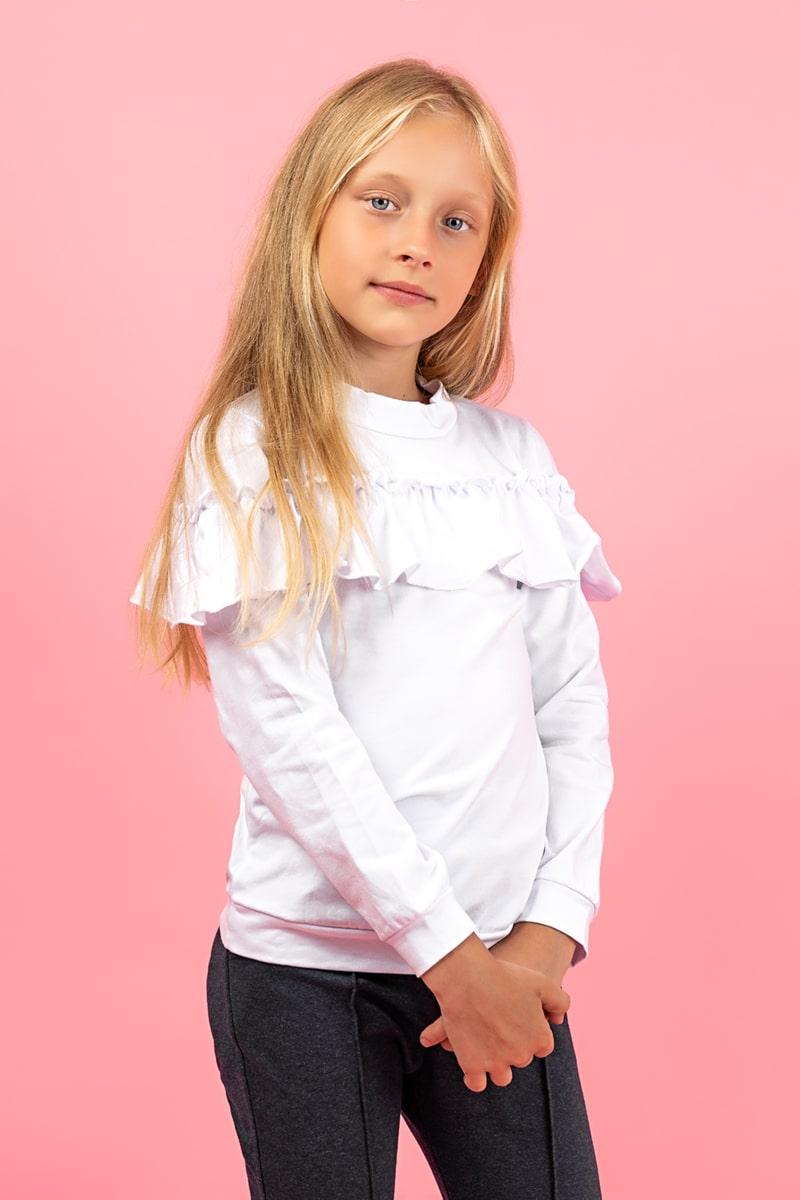 Блуза детская, белая 010091111-001