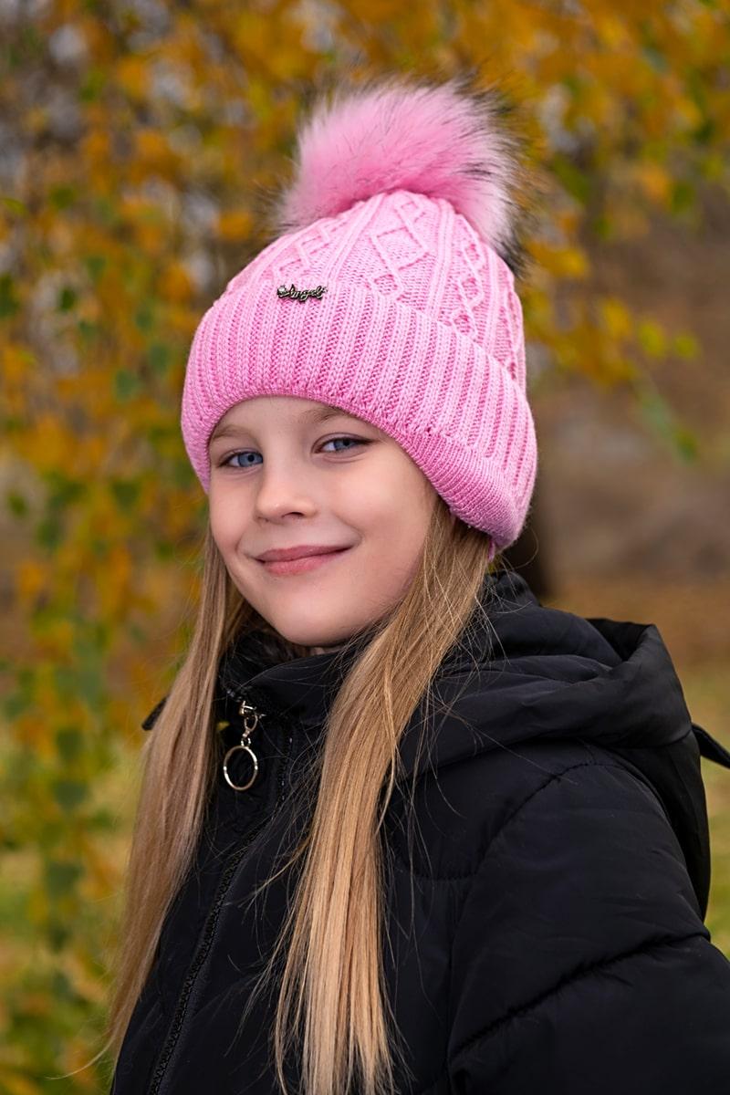 Зимняя шапка для девочки, розовая 047054650-005