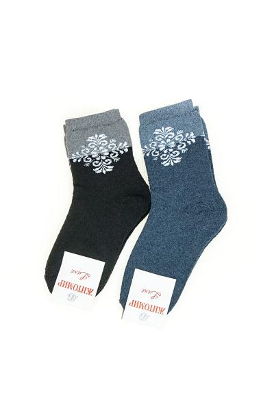 Носки женские высокие на махре, черные 600777-002