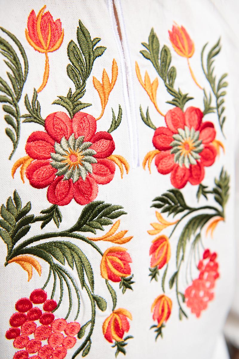 Вишиванка для дівчаток, молочна 010431193-035