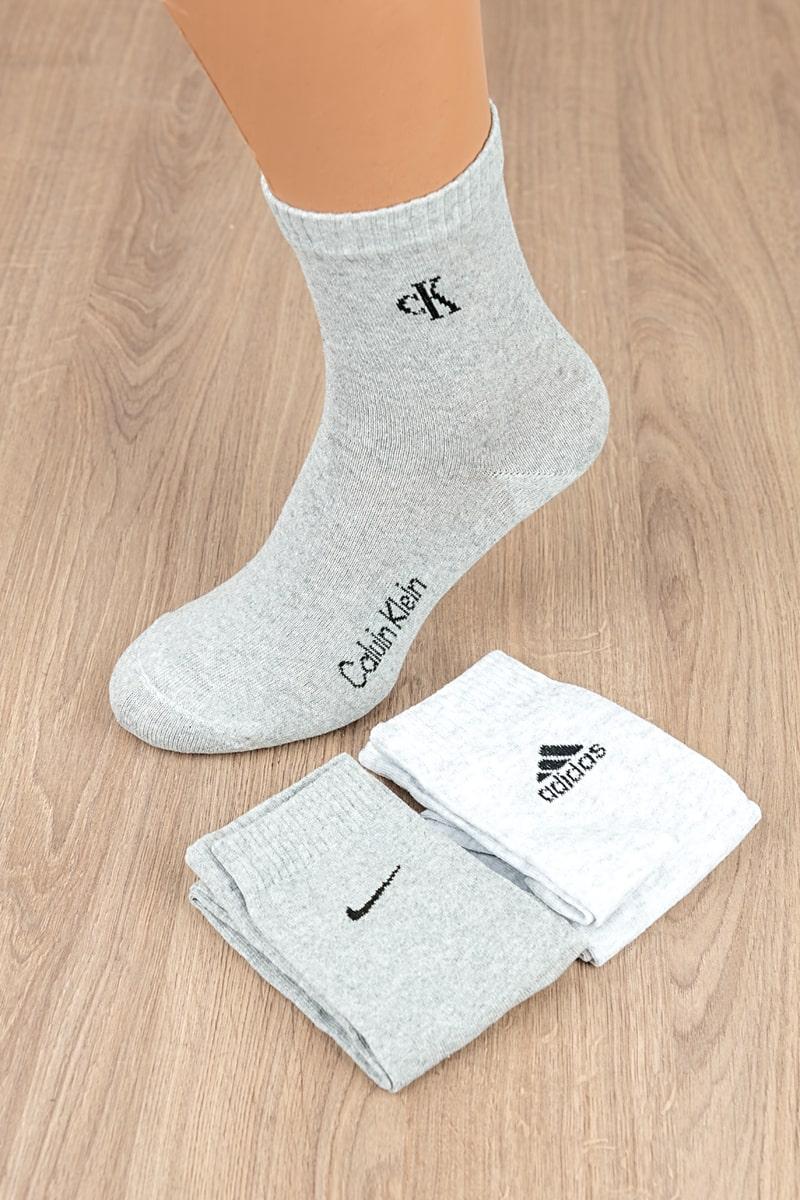 Шкарпетки чоловічі укорочені, сірий меланж 600080011-027