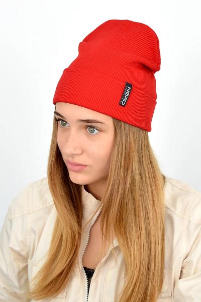 Шапка с отворотом, красная 0420002-007