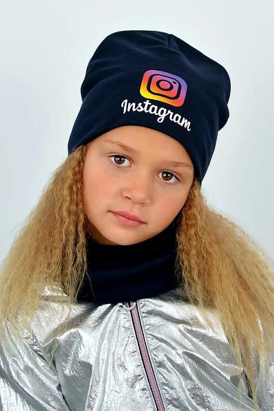 Подивитись Шапка і хомут дитячий INSTAGRAM и LIKE, темнo-синій 041120302-302 Шапка і хомут дитячий INSTAGRAM и LIKE, темнo-синій 041120302-302