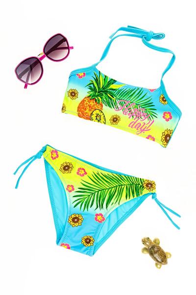 Купальник для девочки, голубой 860696020-016